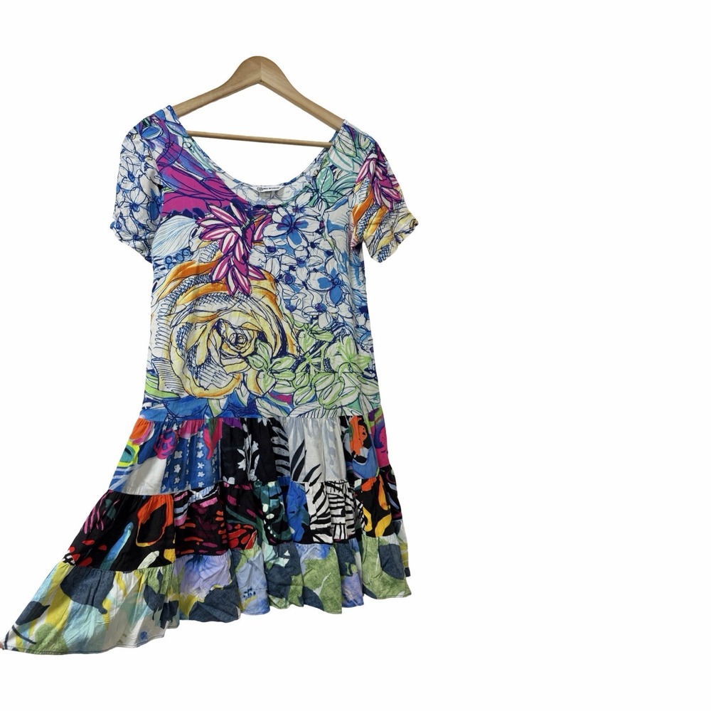 Jams World Hattie Hawaiian Flounce Mini Dress Size XS Floral Granada USA Made
